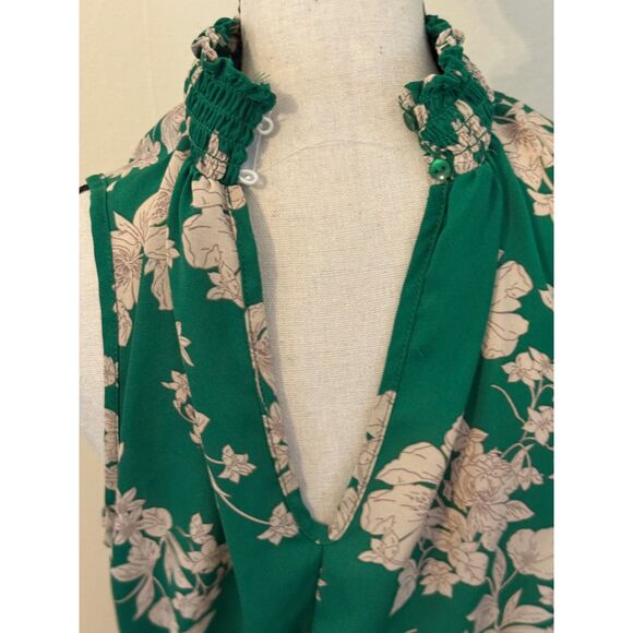 Sienna Sky Green Floral Sleeveless Ruffle top - Picture 4 of 5